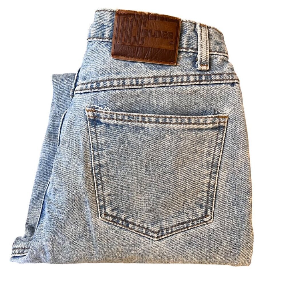 Vintage Mens BCC Blues Light Wash High-Waisted Denim Jeans 33x30